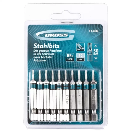 Набор бит TORX 6х50 сталь S2 10 шт GROSS 11466 купить в Когалыме