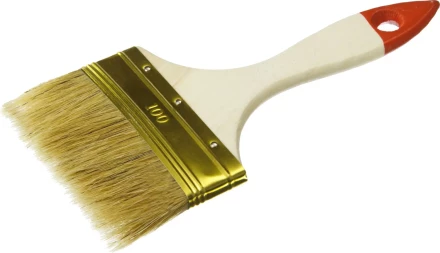 Кисть плоская ЗУБР "УНИВЕРСАЛ-ОПТИМА", светлая щетина, деревянная ручка, 100мм 01099-100_z01 купить в Когалыме
