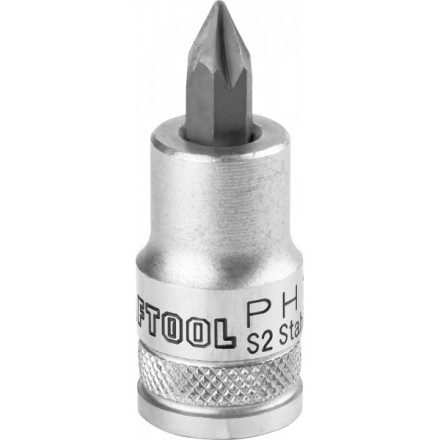 Торцовая бита-головка KRAFTOOL &quot;INDUSTRIE QUALITAT&quot;, материал S2, PHILLIPS, сатинированная, 1/2&quot;, PH1 27901-1_z01 купить в Когалыме