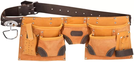 Пояс KRAFTOOL для инструментов, натуральная кожа, 9 карманов 1-38520 купить в Когалыме