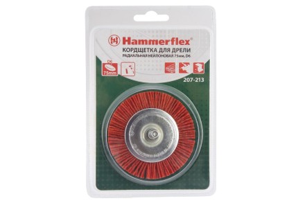 Кордщетка HAMMER плоская 75мм для дрели нейлон (207-213) купить в Когалыме
