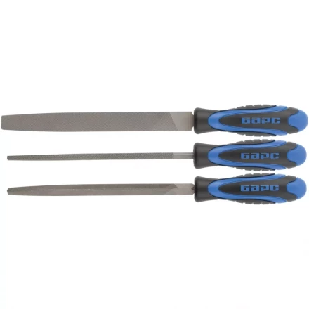 Набор напильников 200 мм 3шт двухкомпонентная рукоятка БАРС 15852 купить в Когалыме