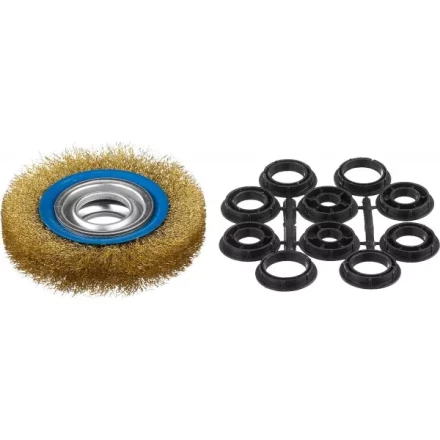 ЗУБР "ПРОФЕССИОНАЛ". Щетка дисковая для точильно-шлифовального станка, витая стальная латунирован проволока 0,3мм, 125х32мм 35186-125_z01 купить в Когалыме