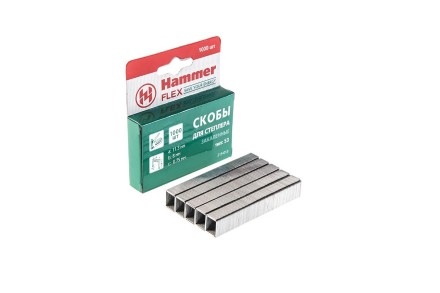 Скобы для степлера HAMMER 215-013 8мм, тип 53, 1000 шт. купить в Когалыме