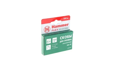 Скобы для степлера HAMMER 215-013 8мм, тип 53, 1000 шт. купить в Когалыме