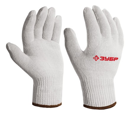 ЗУБР ОПТИМА, L-XL, х/б перчатки без покрытия, 10 класс (11445-XL) купить в Когалыме