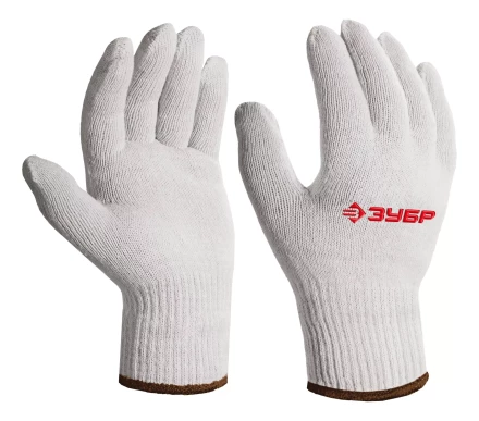 ЗУБР ОПТИМА, L-XL, х/б перчатки без покрытия, 10 класс (11445-XL) купить в Когалыме