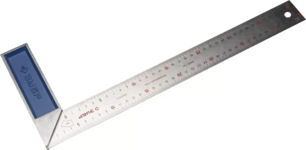 Угольник ЗУБР "ЭКСПЕРТ" столярный, гравированная шкала, алюминиевая рукоятка, нержавеющее полотно 37мм, 400мм 34393-40 купить в Когалыме