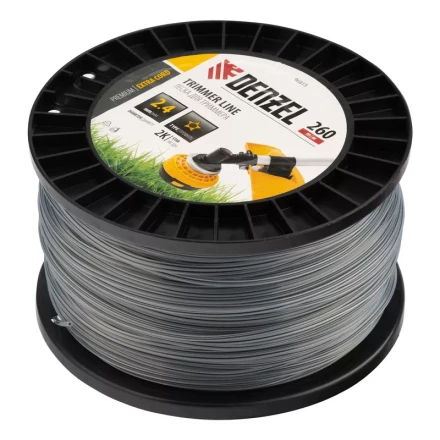 Леска для триммера двухкомпонентная звезда, 2,4мм х 260м, на DIN катушке EXTRA CORD// Denzel 96813 купить в Когалыме
