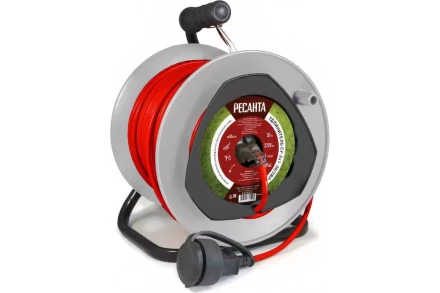 Удлинитель силовой на катушке Ресанта СУ-2х1-30/2ВР (с выкл., 1 розетка, IP44) 61/118/11 купить в Когалыме