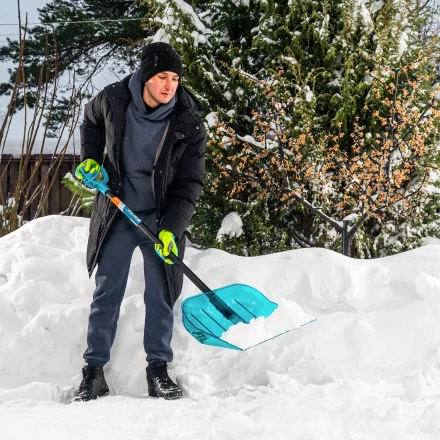 Лопата для уборки снега поликарбонат Palisad 61690, 460х400х1400 мм, алюминиевый черенок, LUXE купить в Когалыме
