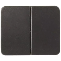 Выключатель СВЕТОЗАР "ГАММА" двухклавишный, без вставки и рамки, цвет темно-серый металлик, 10A/~250B SV-54134-DM