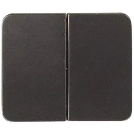 Выключатель СВЕТОЗАР "ГАММА" двухклавишный, без вставки и рамки, цвет темно-серый металлик, 10A/~250B SV-54134-DM купить в Когалыме