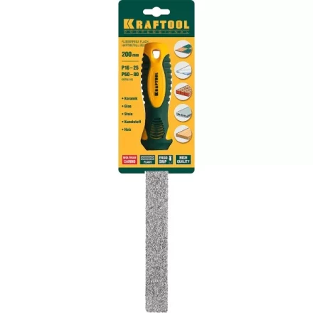 Напильник KRAFTOOL плоский с покрытием из карбида вольфрама, 200мм 16080-20_z01 купить в Когалыме