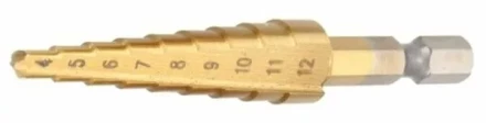 Сверло ступенчатое HSS-TiN с прямым желобком, 4-12x42x65, 1/4&quot; (Makita D-40113) купить в Когалыме
