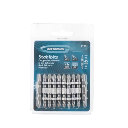 Набор бит двухстор., Ph2-Ph1х45мм, сталь S2, 10шт GROSS 11211 купить в Когалыме