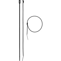 Кабельные стяжки черные КОБРА, с плоским замком, 4.6 х 370 мм, 25 шт, нейлоновые, ЗУБР 30935-46-370