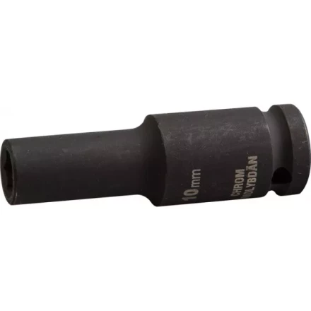 Торцовая головка KRAFTOOL "INDUSTRIE QUALITAT" ударная, удлиненная (1/2"), FLANK, Cr-Mo, фосфатированная, 10 мм 27942-10_z01 купить в Когалыме