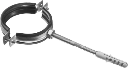 ЗУБР "МАСТЕР". Хомут трубный с гайкой, оцинкованный, в комплекте с сантехнической шпилькой и дюбелем, 2 1/2", 1шт 37866-75-80 купить в Когалыме