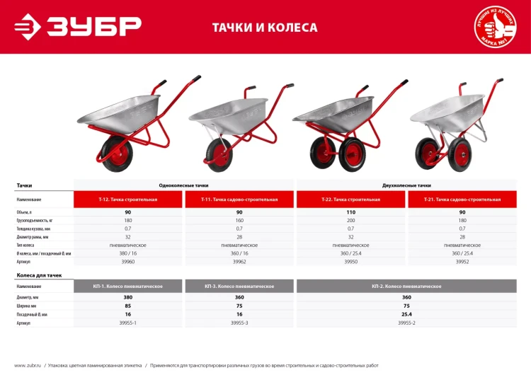 Колесо пневматическое для тачки 39960 380 мм серия Без серии купить в Когалыме