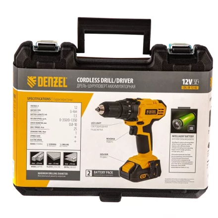 Дрель-шуруповерт аккумуляторная CDL-IB-12-02 Denzel 26111 купить в Когалыме