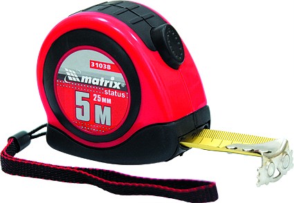 Рулетка Status autostop magnet 7,5 м х 25 мм двухкомпонентный корпус зацеп с магнитом  MATRIX 31039 купить в Когалыме