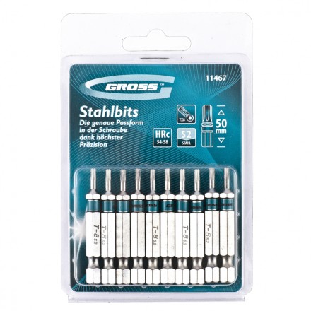 Набор бит TORX 8х50 сталь S2 10 шт GROSS 11467 купить в Когалыме