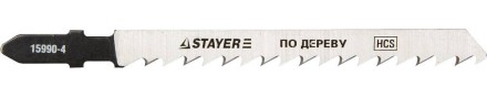 Полотна STAYER &quot;PROFI&quot;, T101D, для эл/лобзика, HCS, по дереву, ДСП, ДВП, EU-хвост., шаг 4мм, 75мм, 2шт 15990-4_z01 купить в Когалыме