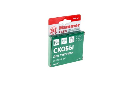 Скобы для степлера HAMMER 215-014  10мм, тип 53, 1000 шт. купить в Когалыме