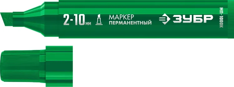 ЗУБР МП-1000К зеленый, 2-10 мм, клиновидный перманентный марке (06333-4) купить в Когалыме