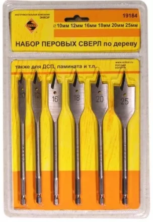 Набор сверл перовых  6шт д/дер.  1/60 19184 купить в Когалыме