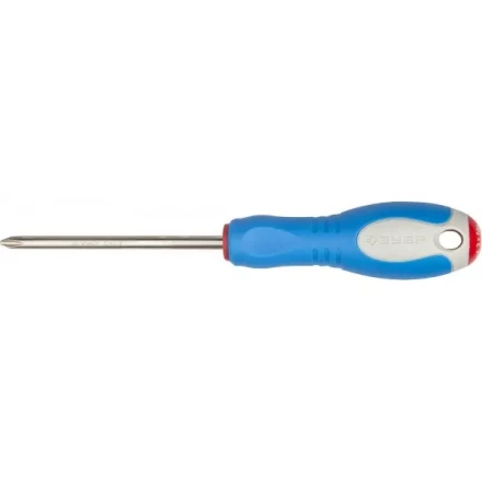 Отвертка ЗУБР, Cr-V сталь, трехкомпонентная рукоятка, цветовая индикация типа шлица, PH №2, 100мм 25252-2-100_z01 купить в Когалыме