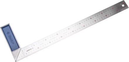 Угольник ЗУБР "ЭКСПЕРТ" столярный, гравированная шкала, алюминиевая рукоятка, нержавеющее полотно 37мм, 500мм 34393-50 купить в Когалыме