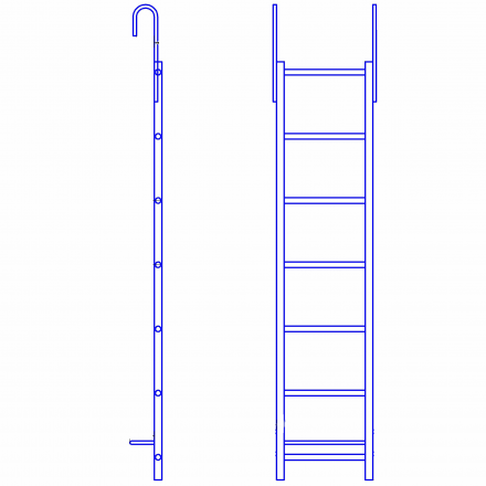 Лестница навесная алюминиевая для полувагонов УСЦ ЛНАк-4,5 купить в Когалыме