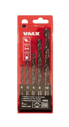 Набор сверл для металла HSS Ф4-10 мм 5 штук пластиковый футляр VMX 511620 купить в Когалыме