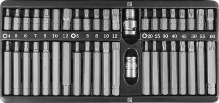 Набор вставок-бит 30 и 75мм Torx T20-T60 Spline М5-М12  42 предмета S29Н4142 SМ Jonnesway 47398 купить в Когалыме