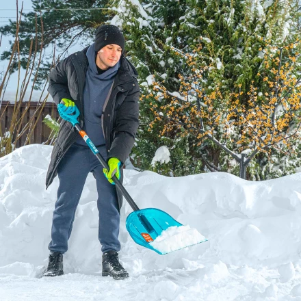 Лопата для уборки снега поликарбонат Palisad 61691, 340х385х1340 мм, алюминиевый черенок, LUXE купить в Когалыме
