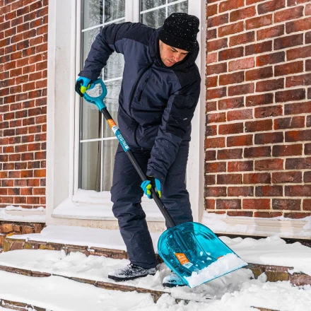 Лопата для уборки снега поликарбонат Palisad 61691, 340х385х1340 мм, алюминиевый черенок, LUXE купить в Когалыме