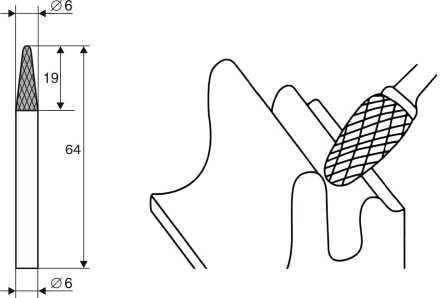 Борфреза Коническая закругленная L 6х6 Энкор 21717 купить в Когалыме