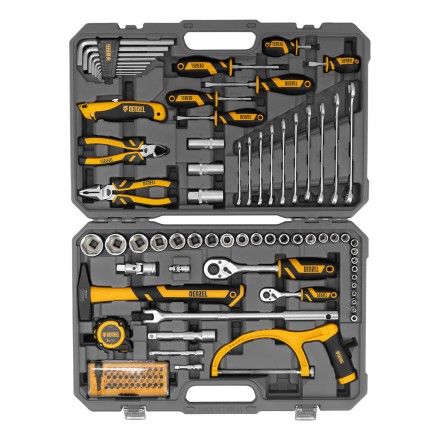 Набор инструментов Denzel 15803, 1/2&quot;, 1/4&quot;, CrV, S2, пластиковый кейс, 100 предметов купить в Когалыме