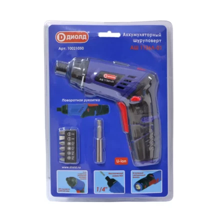 Аккумуляторный шуруповерт (отвертка) Диолд АШ 1136Л-01 купить в Когалыме