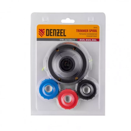 Катушка триммерная полуавтомат шестигранник HEX х 15/6, болт М6 правый, М8 правый, М8 левый Denzel 96365 купить в Когалыме