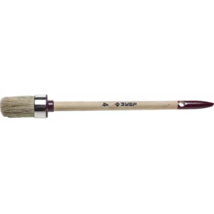 Кисть круглая ЗУБР "УНИВЕРСАЛ - МАСТЕР", светлая щетина, деревянная ручка, №4, 25мм 01501-25 купить в Когалыме