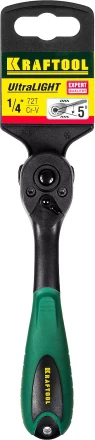 Трещотка для торцовых головок KRAFTOOL "EXPERT", Сr-V сталь, 72 зубца, пластиковое покрытие, 1/4" 27796-1/4_z02 купить в Когалыме