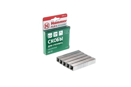 Скобы для степлера HAMMER 215-015  12мм, тип 53, 1000 шт. купить в Когалыме