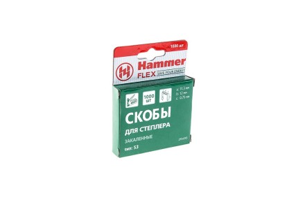 Скобы для степлера HAMMER 215-015  12мм, тип 53, 1000 шт. купить в Когалыме