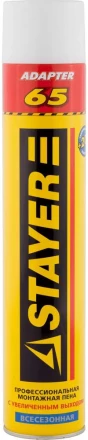 Пена "BlackMAX 65" профессиональная монтажная, адаптерная, всесезонная, 800мл, STAYER 41134 купить в Когалыме