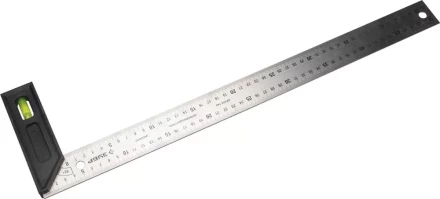 Угольник "ЭКСПЕРТ" разметочный, усиленный, встроенный уровень, гравирован шкала, нерж полотно 37мм, толщина 2мм, 500мм 34397-50 купить в Когалыме