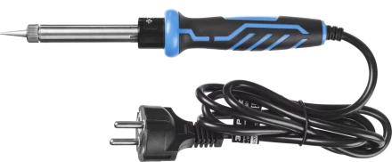 Паяльник ЗУБР "ПРОФЕССИОНАЛ" с двухкомпонентной рукояткой и защитным колпачком в наборе с припоем и подставкой, 60Вт, конус 55402-60_z01 купить в Когалыме