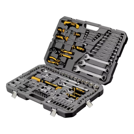 Набор инструментов Denzel 15804, 1/2", 1/4", CrV, S2, пластиковый кейс, 122 предмета купить в Когалыме